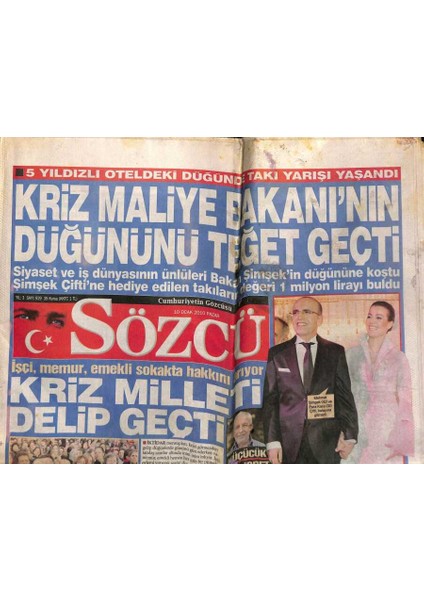 Sözcü Gazetesi 10 Ocak 2010 - Boğazda Balık Tutarken Denize Uçtular - Partilerin En Son Durumu GZ95515