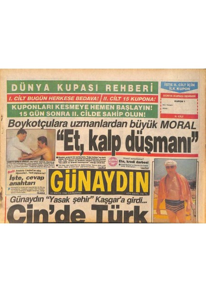Günaydın Gazetesi 23 Mayıs 1990 - Alf , Almanyayı Karıştırdı - Anapta Malatya Sancısı GZ126997