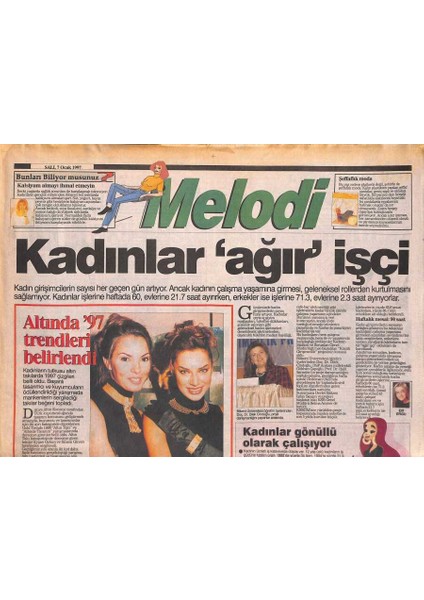 Sabah Gazetesi Melodi Eki 7 Ocak 1997 - Okan Bayülgen Kadınlar Katildir GZ119401