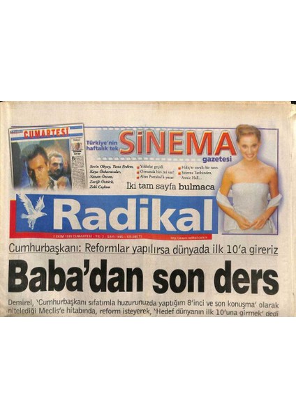 Radikal Gazetesi 2 Ekim 1999 - Moskova , Dün Mashadov Liderliğindeki Çeçen Yönetimini Meşru Kabul Etmediğini Açıkladı GZ96665