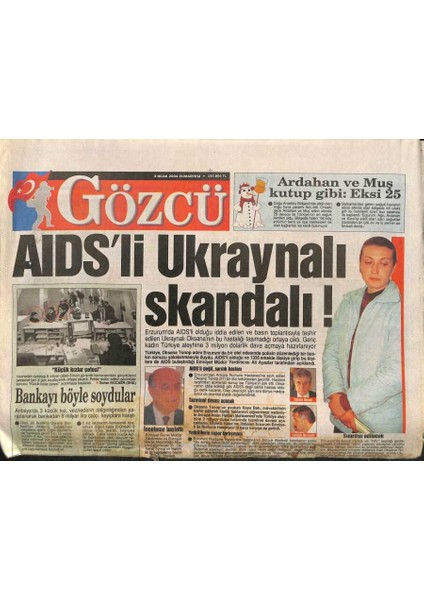Gözcü Gazetesi 3 Ocak 2004 - Diplomasi Trafiği Başlıyor, Aleviler,siyasi Istismar ve Oy Kaygısnın Kurbanı GZ95044