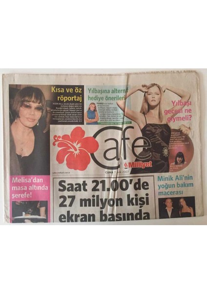 Milliyet Gazetesi Cafe Eki 7 Aralık 2007 - Sezen Aksu Ile Kısa ve Öz Röportaj GZ22863