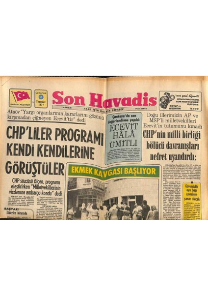 Son Havadis Gazetesi 2 Temmuz 1977 - Elvis Presley , Önüne Gelen Herkesle Kavga Ediyor GZ106647