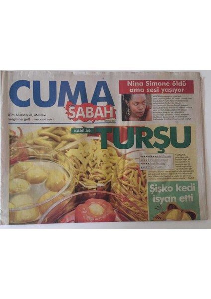 Sabah Gazetesi Cuma Eki 16 Kasım 2007 - Turşunun Kare Asları GZ22975