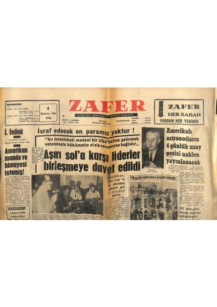 Zafer Gazetesi - 4 Haziran 1965 - Osman Yüksel Serdengeçti Yargılandı GZ110419