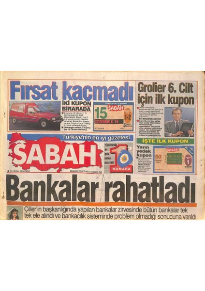 Sabah Gazetesi 12 Nisan 1994 - Nato Sırpları Ikinci Kez Vurdu - Ahmet Vardar Yazılarına Yarın Başlıyor GZ128042