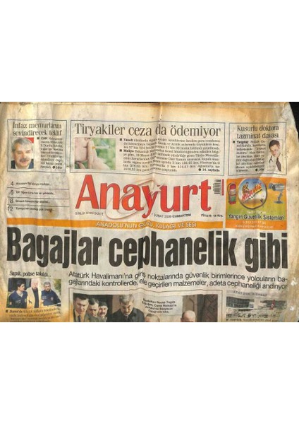 Anayurt Gazetesi 7 Şubat 2009 - Kusurlu Doktora Tazminat Davası GZ100341