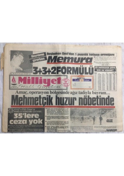 Milliyet Gazetesi 17 Haziran 1985 - Mehmetçik Huzur Nöbetinde - GZ19952