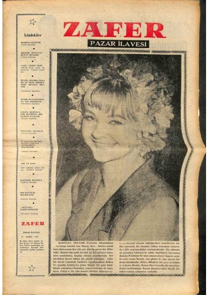 Zafer Gazetesi - 9 Şubat 1964 - Catherina Valantenin Yıldızı Tekrar Parladı GZ110400