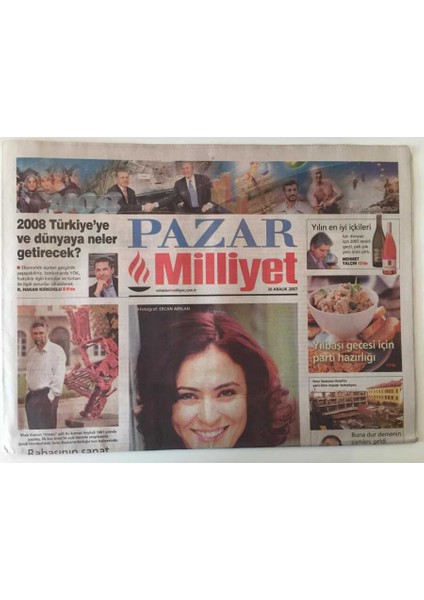 Milliyet Gazetesi Pazar Eki 30 Aralık 2007 - Ceyda Düvenci 30UMDAN Sonra Değiştim GZ28003