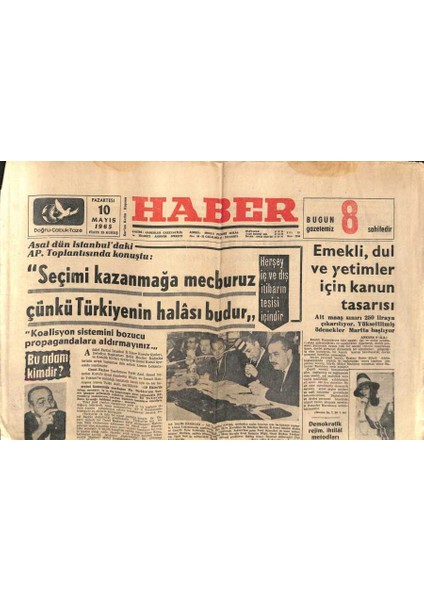 Haber Gazetesi 10 Mayıs 1965 - Dominik Amerikan Işgali Altında - Suriye ve Zeytinyağı GZ109856