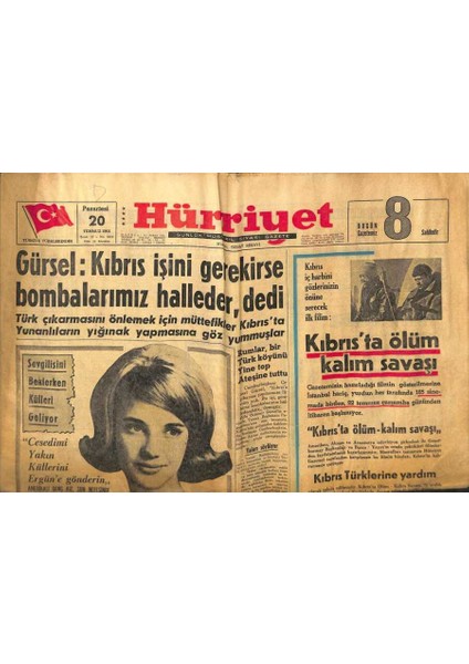 Hürriyet Gazetesi 20 Temmuz 1964 - Türkiyede Insan Ömrü Ortalama 55 Sene GZ99288