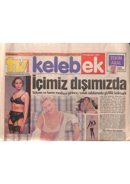 Hürriyet Gazetesi Kelebek Eki 16 Ocak 1996 - Bülent Ersoy Show GZ123201