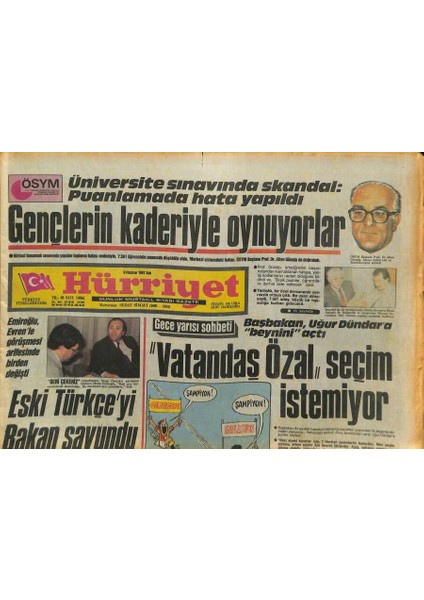 Hürriyet Gazetesi 9 Haziran 1987 - Demir Leydinin Zor Maçı - Prens Charles Kelleşiyor GZ127224