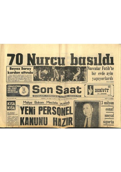 Son Saat Gazetesi 10 Mayıs 1970 - Morrison Şirketi De El-Fetih Komandoları Tarafından Dinamitlendi GZ122215