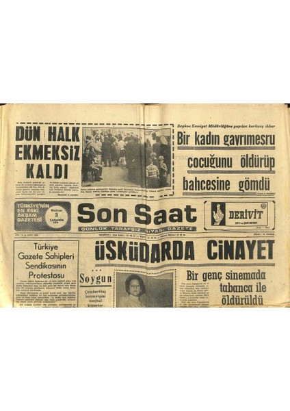 Son Saat Gazetesi 3 Haziran 1970 - Zeki Mürenin Başrolünü Oynadığı Aşktan Üstün Adlı Yapıt Tamamlanıyor GZ122216