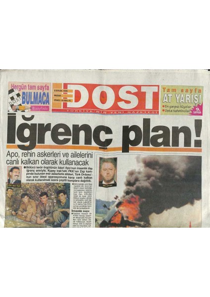 Dost Gazetesi 8 Eylül 1996 - Yasemin Koşal Hayata Döndü - Sibel Can , Yağmura Rağmen Konseri Kesmedi GZ123168