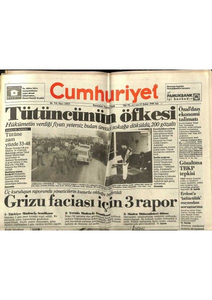 Cumhuriyet Gazetesi 13 Şubat 1990 - Kazlıçeşme Kördüğümü - Hitlerin Karargâhında Iki Türk - Mandela Silahlı Mücadeleye Devam GZ122279