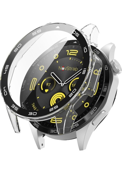 Novstrap Huawei Watch Gt4 46MM ile Uyumlu Ekran Koruyucu Temperli Cam Kasa Koruyucu Sayısal Kadranlı