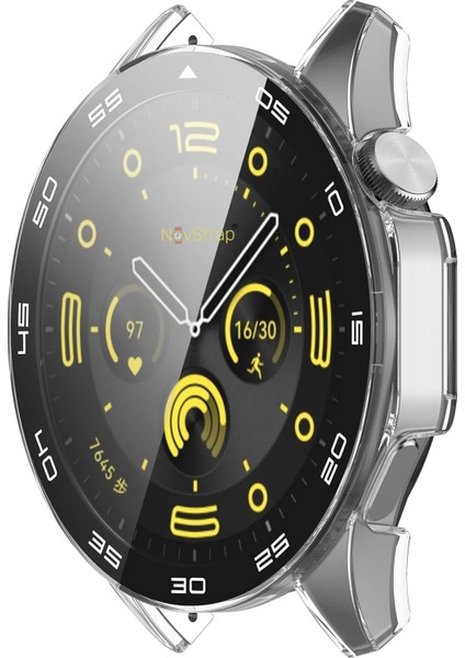 Novstrap Huawei Watch Gt4 46MM ile Uyumlu Ekran Koruyucu Temperli Cam Kasa Koruyucu Sayısal Kadranlı