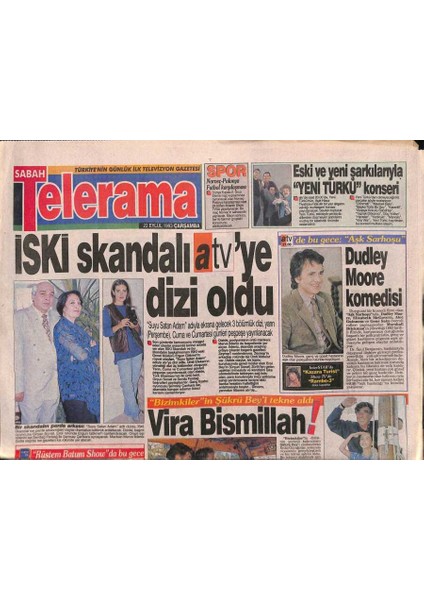 Sabah Gazetesi Telerama Eki 22 Eylül 1993 - Selçuk Ural Artık Talk-Showcu GZ96840