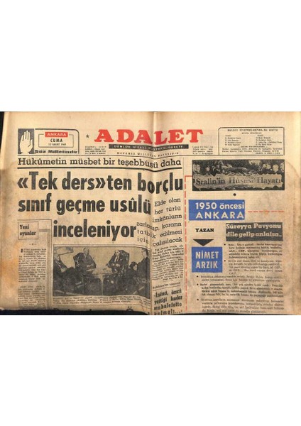 Adalet Gazetesi 12 Mart 1965 - Elizabeth Iı. Ile Windsor Düşesi , Hayatlarında Ilk Defa Karşılaşıyor GZ121692