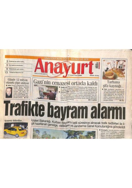 Anayurt Gazetesi 20 Kasım 2009 - Nuri Alço , Hayata Geçireceği Bir Film Projesiyle Gençleri Kötülüklerden Uzak Tutmayı Hedefliyor GZ113191