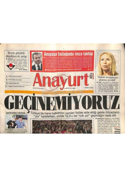 Anayurt Gazetesi 6 Nisan 2010 - Angelina Jolie , Savaşın Yıktığı Yerde... - Pakistanda Intihar Saldırısı GZ113192