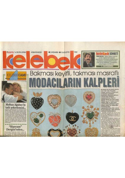 Hürriyet Gazetesi Kelebek Eki 19 Ağustos 1992 - Emel Müftüoğlu , Şarkılarından Çok ,yaptığı Çılgınlıklarla Adından Söz Ettirir GZ94163