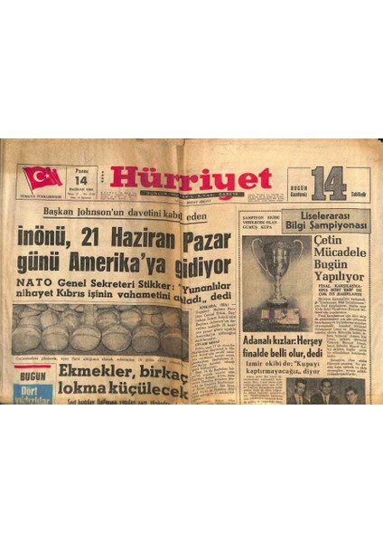 Hürriyet Gazetesi 14 Haziran 1964 - Münih Şehrinde Son 2 Ay Içerisinde 17 Türk Firması Faaliyete Geçti GZ91765