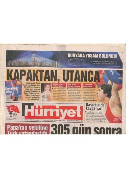 Hürriyet Gazetesi 22 Eylül 2005 - Vatikanın Istanbul Temsilcisi Marovitch , Türk Vatandaşlığına Geçti GZ91936