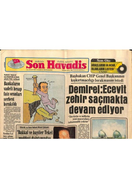 Son Havadis Gazetesi 5 Haziran 1980 - Batman Rafinerisindeki Patlama 1 Milyar Liralık Zarara Yol Açtı GZ92179