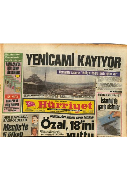 Hürriyet Gazetesi 7 Mayıs 1986 - Yenicami Kayıyor - Emel Sayın , Kraliçeler Gibi GZ127288