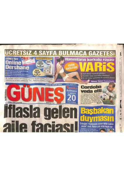 Güneş Gazetesi 10 Mayıs 2006 - Cordoba Veda Etti GZ113470
