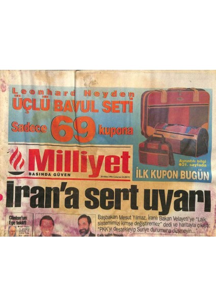 Milliyet Gazetesi 20 Nisan 1996 - Yıldız Tilbede Esrar Şoku GZ114707