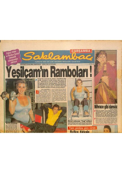 Günaydın Gazetesi Saklambaç Eki 10 Ekim 1990 - Yeşilçamın Ramboları - Cüneyt Arkın-Perihan Savaş GZ126386