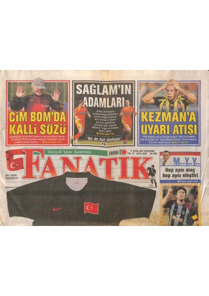 Fanatik Gazetesi 11 Ekim 2007 - Kezmana Uyarı Atışı - Çaykur Rizede Büyük Yemin GZ125803