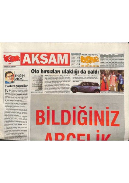 Akşam Gazetesi 15 Nisan 2007 - Samsun Ceyhan Hattı ve Nabucco Hala Masada GZ95034