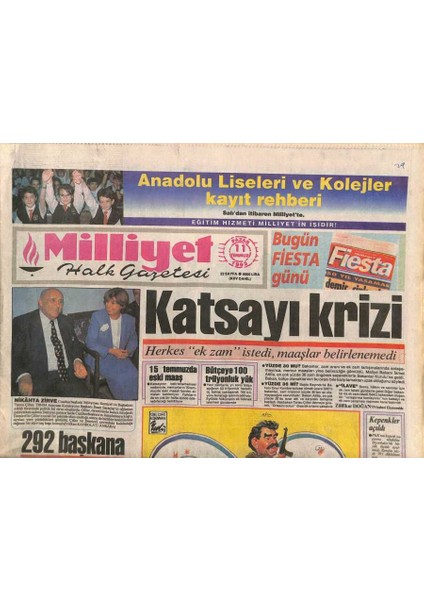 Milliyet Halk Gazetesi 11 Temmuz 1993 - Zeki Müren Sevenlerim Üzülmesinler , Turp Gibi Değil , Çelik Gibiyim , Hatta Boğa Gibiyim Dedi GZ113902