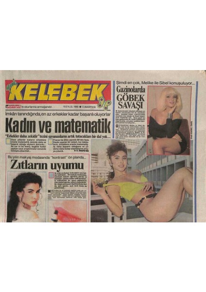 Hürriyet Gazetesi Kelebek Eki 15 Eylül 1990 - Gazinolarda Göbek Savaşı GZ113952