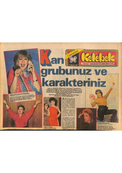 Hürriyet Gazetesi Kelebek Eki 11 Haziran 1983 - Nazan Şoray Içine Kapanıktır - Sezer Güvenirgil Pratik ve Mantıklıdır GZ126074