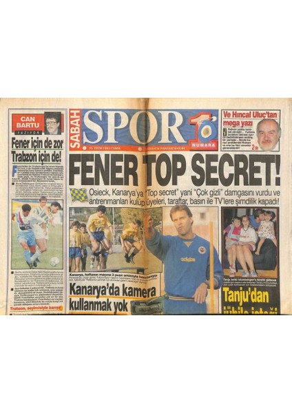 Sabah Gazetesi Spor Eki 15 Ekim 1993 - Galatasarayda Falko Ile Hayrettin Kapıştı,beşiktaşın File Bekçisi Şener Dertli GZ95078