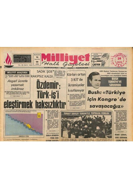 Milliyet Halk Gazetesi 29 Mayıs 1981 - Ankarada Gazi Üniversitesi Kuruluyor - Sunay Devlet Töreniyle Toprağa Verildi GZ126070