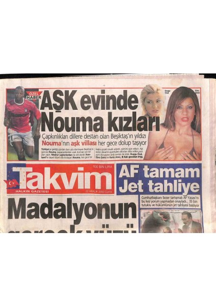 Takvim Gazetesi 22 Aralık 2000 - Hapis Cezası Ertelenen Erbakan Umreye Gitti GZ92538