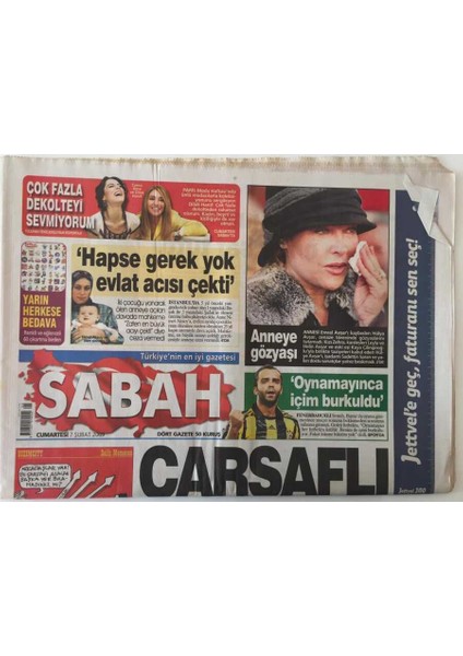 Sabah Gazetesi 7 Şubat 2009 - Annesi Emral Avşarı Kaybeden Hülya Avşar Cenaze Töreninde Gözyaşlarını Tutamadı GZ26962