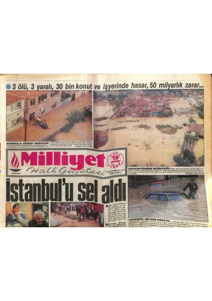 Milliyet Halk Gazetesi 19 Haziran 1987 - Voleybolda Dünya Şampiyonu Olduk - Istanbulu Sel Aldı GZ118209