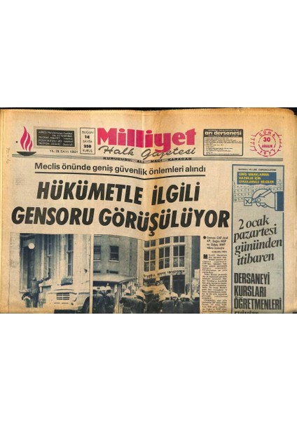 Milliyet Halk Gazetesi 30 Aralık 1977 - Askerliği Yakan Ceza Kaldırılıyor - Komedyen ve Bayan Mac Arthur GZ118090
