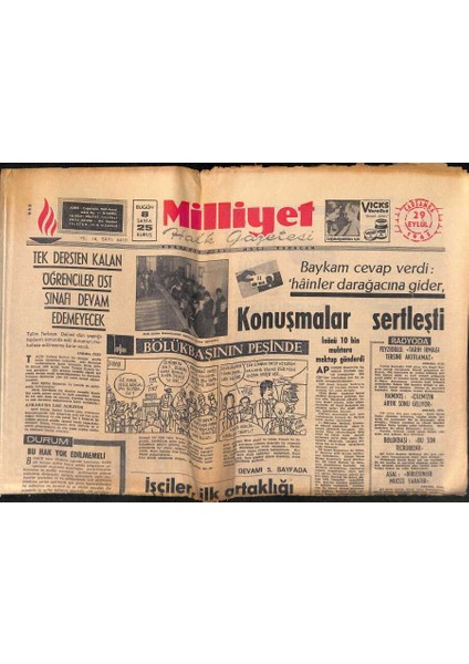 Milliyet Halk Gazetesi 29 Eylül 1965 - Pakistan , Keşmire Barış Gücü Istiyor GZ118341