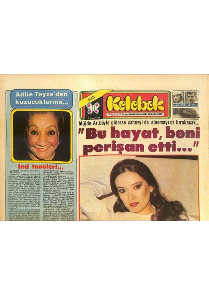 Hürriyet Gazetesi Kelebek Eki 9 Şubat 1982 - Müjde Ar , Böyle Giderse Sahneyi De Sinemayı Da Bırakacak... - Prenses Margaretin Kızı Sarah , Cin Gibi GZ126957
