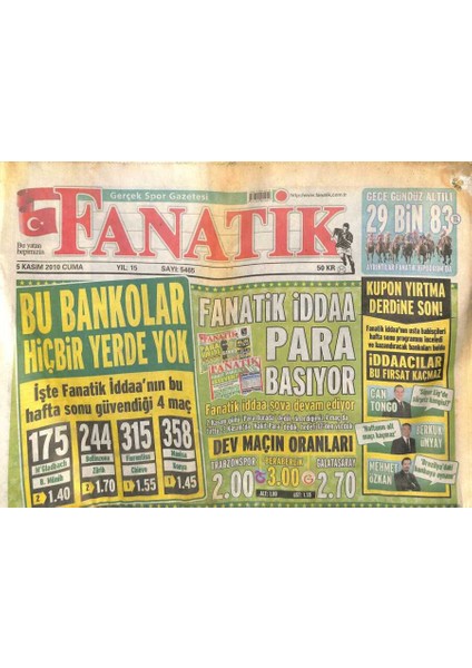 Fanatik Gazetesi 5 Kasım 2010 - Fenerbahçenin Tarihi Zaferiyle Ilgili Herşey GZ105460
